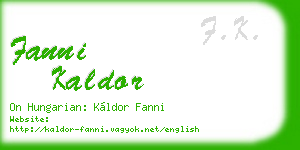 fanni kaldor business card